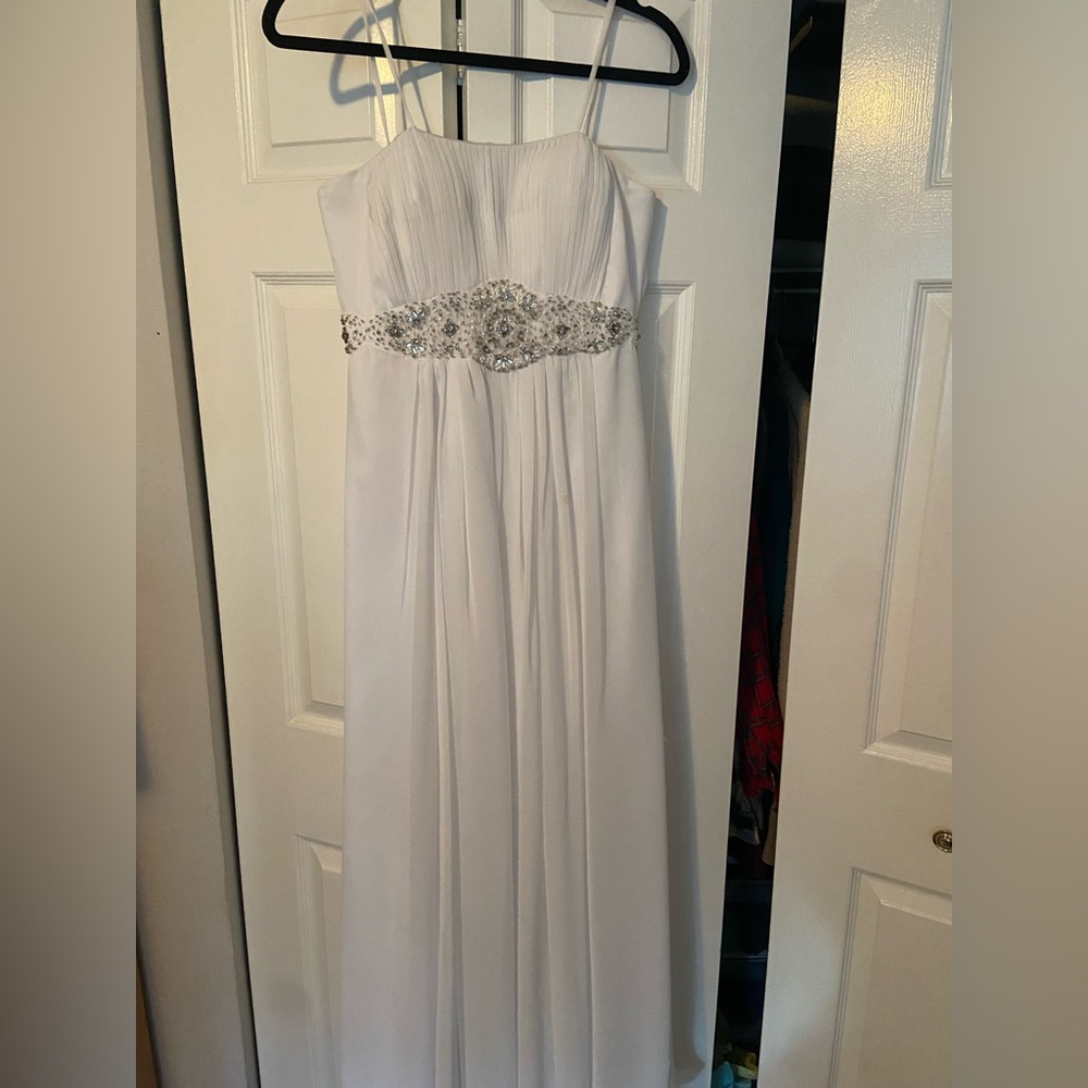 White Formal Chiffon Dress